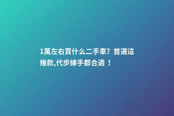 1萬左右買什么二手車？首選這幾款,代步練手都合適！